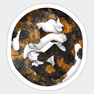 Yin-Yang Cats: Tortie-Tabby Sticker